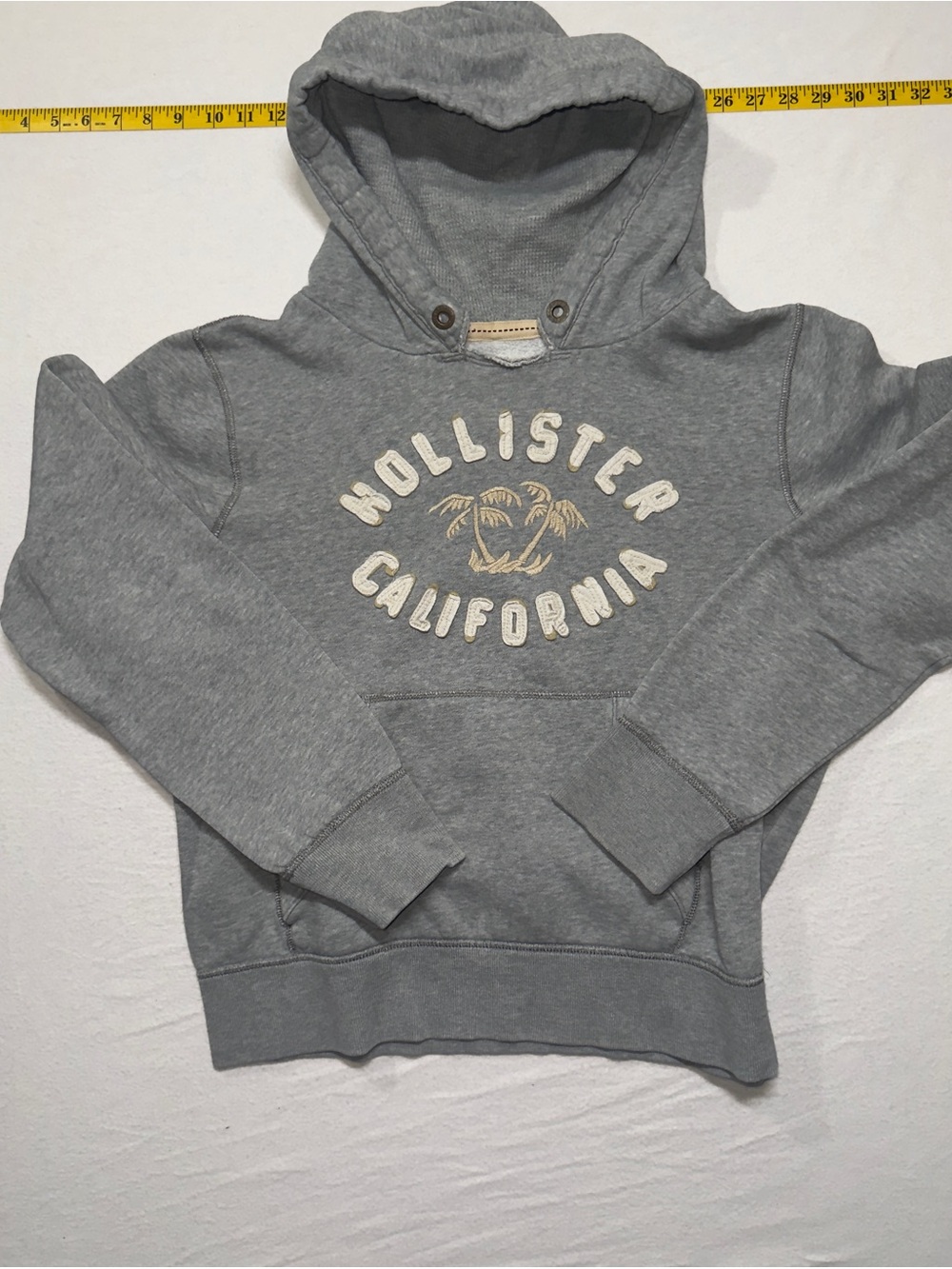 Vintage Y2K Hollister Gray Hooded Sweatshirt - Men's Pullover muscle style